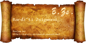 Baróti Zsigmond névjegykártya